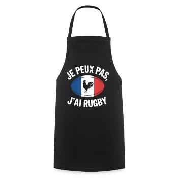 Je Peux Pas J'ai Rugby - Tablier de cuisine - noir - Devant - AI Model Male 185 dark (185cm)