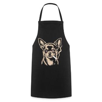 Chemise Chihuahua Espiègle – Chien Rebelle - Tablier de cuisine - noir - Devant - AI Model Male 185 dark (185cm)