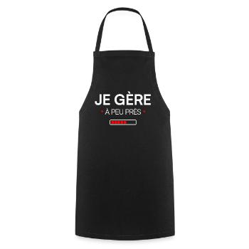 Ich komme mit modernem Humor ziemlich gut zurecht. - Kochschürze - Schwarz - Vorne - AI Model Male 185 dark (185cm)