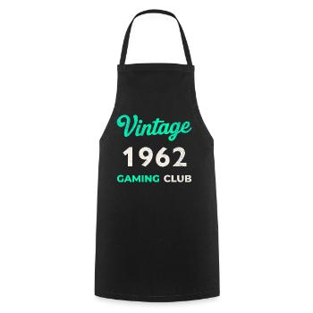Vintage 1962 – Gaming Club Retro Birth Year - Cooking Apron - black - Front - AI Model Male 185 dark (185cm)