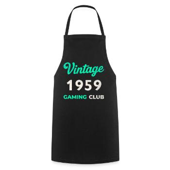Vintage 1959 – Année de naissance rétro du Gaming Club - Tablier de cuisine - noir - Devant - AI Model Male 185 dark (185cm)