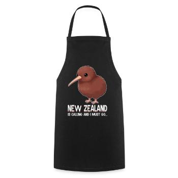 La Nouvelle-Zélande m’appelle et je dois y aller Kiwi - Tablier de cuisine - noir - Devant - AI Model Male 185 dark (185cm)