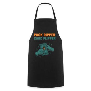 Pack Ripper Card Flipper Trading Card Collector - Cooking Apron - black - Front - AI Model Male 185 dark (185cm)