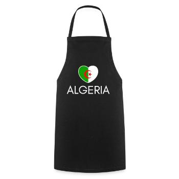 Cœur avec drapeau algérien, j’aime l’Algérie - Tablier de cuisine - noir - Devant - AI Model Male 185 dark (185cm)