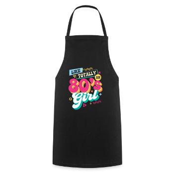 Like Totally An 80s Girl Retro Vibes - Cooking Apron - black - Front - AI Model Male 185 dark (185cm)