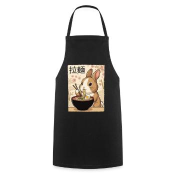 Ramen de lapin style vintage japonais - Tablier de cuisine - noir - Devant - AI Model Male 185 dark (185cm)