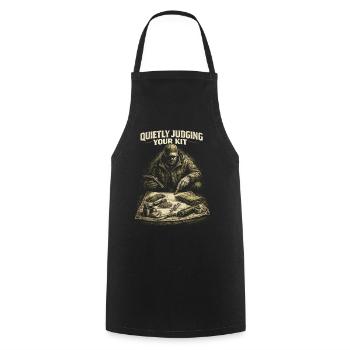 Survivaliste Préparateur Jugeant Votre Équipement - Tablier de cuisine - noir - Devant - AI Model Male 185 dark (185cm)