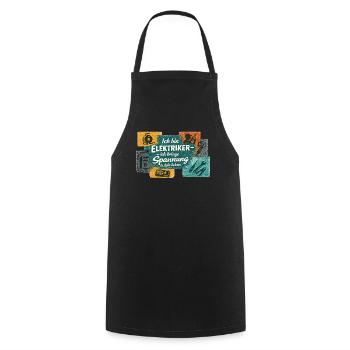 Électricien : Tension dans la vie - Tablier de cuisine - noir - Devant - AI Model Male 185 dark (185cm)