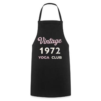 Vintage 1972 Yoga Club Retro Birth Year Vintage - Cooking Apron - black - Front - AI Model Male 185 dark (185cm)