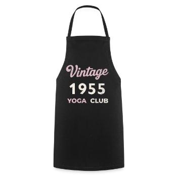 Vintage 1955 Yoga Club Retro Birth Year Vintage - Cooking Apron - black - Front - AI Model Male 185 dark (185cm)