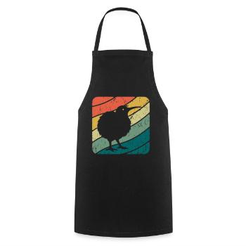 New Zealand Cute Kiwi Bird Retro Vintage NZ - Cooking Apron - black - Front - AI Model Male 185 dark (185cm)