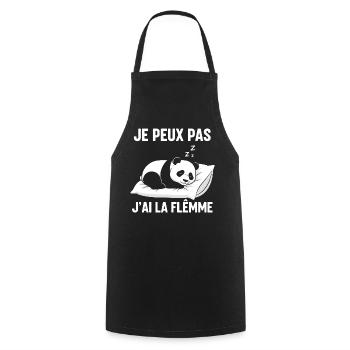 I Can't I'm Lazy - Cooking Apron - black - Front - AI Model Male 185 dark (185cm)