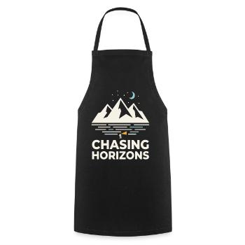 Chasing Horizons Nacht Berge Motiv - Kochschürze - Schwarz - Vorne - AI Model Male 185 dark (185cm)