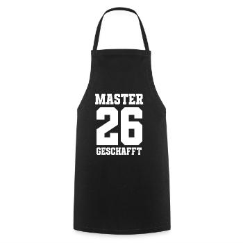 Master Geschafft 2026 Abschluss Master T-Shirt - Kochschürze - Schwarz - Vorne - AI Model Male 185 dark (185cm)
