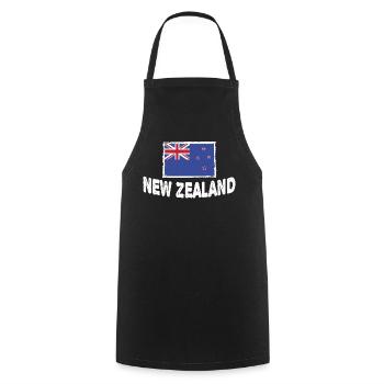 Drapeau néo-zélandais de la Nouvelle-Zélande - Tablier de cuisine - noir - Devant - AI Model Male 185 dark (185cm)
