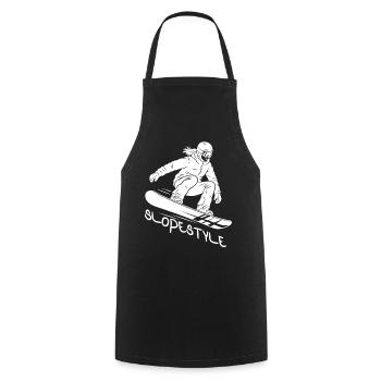 Slopestyle Snowboard Action Geschenk - Kochschürze - Schwarz - Vorne - AI Model Male 185 dark (185cm)