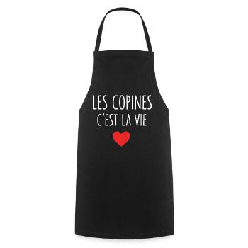 Les Copines C'est Laie Copine Meilleures Amies - Tablier de cuisine - noir - Devant - AI Model Male 185 dark (185cm)