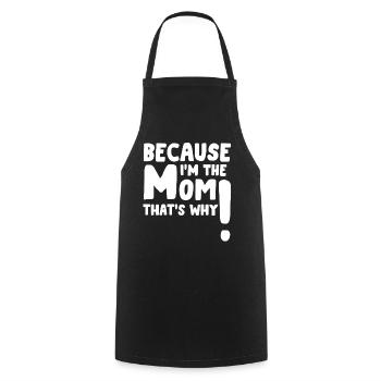 Maman règne parce que je suis la maman Citation drôle - Tablier de cuisine - noir - Devant - AI Model Male 185 dark (185cm)