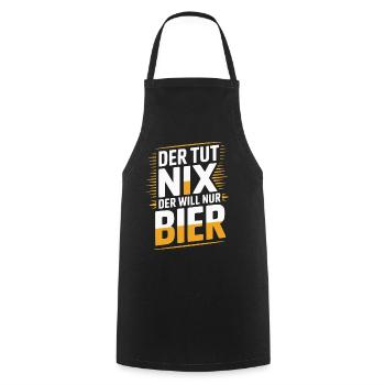 Der tut nix der will nur Bier - Kochschürze - Schwarz - Vorne - AI Model Male 185 dark (185cm)