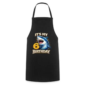 Its My 6 Birthday Hai Geburtstag - Cooking Apron - black - Front - AI Model Male 185 dark (185cm)