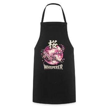 Cherry Blossom Sakura Cherry Blossom - Cooking Apron - black - Front - AI Model Male 185 dark (185cm)