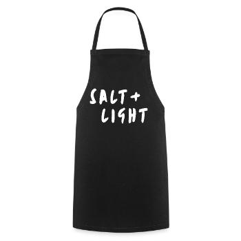 Salt + light - Kochschürze - Schwarz - Vorne - AI Model Male 185 dark (185cm)