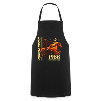 1966 Fire Horse 60th Birthday Year of the Horse - Cooking Apron - black - Front - AI Model Male 185 dark (185cm)