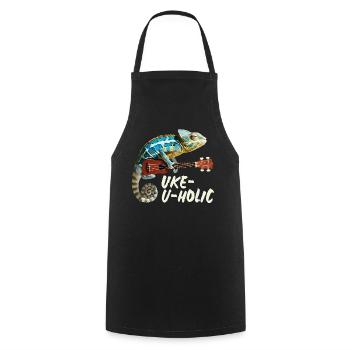Chameleon Uke-u-holic - Cooking Apron - black - Front - AI Model Male 185 dark (185cm)
