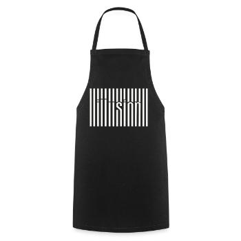 Barcode Illusion  - Kochschürze - Schwarz - Vorne - AI Model Male 185 dark (185cm)