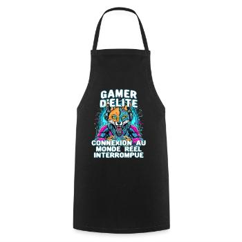 Elite gamer, humor, video game, geek gaming, console - Cooking Apron - black - Front - AI Model Male 185 dark (185cm)