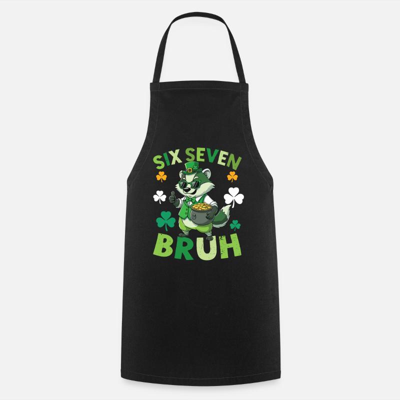 St. Patrick's Day Raccoon - Cooking Apron - black