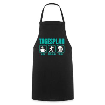 Postman DAILY SCHEDULE Delivering Packages Funny - Cooking Apron - black - Front - AI Model Male 185 dark (185cm)