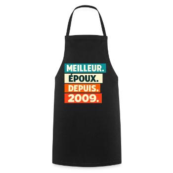 Meilleur Époux Depuis 2009 Anniversaire - Tablier de cuisine - noir - Devant - AI Model Male 185 dark (185cm)