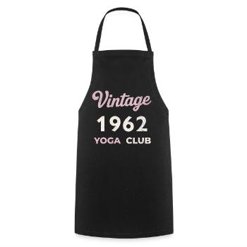 Vintage 1962 Yoga Club Retro Birth Year Vintage - Cooking Apron - black - Front - AI Model Male 185 dark (185cm)