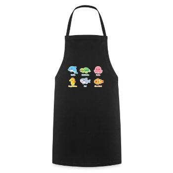 Kuschelige Meerestiere Sticker - Kochschürze - Schwarz - Vorne - AI Model Male 185 dark (185cm)