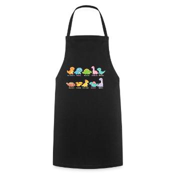 Colorful dinosaur troupe Cute dinosaurs - Cooking Apron - black - Front - AI Model Male 185 dark (185cm)