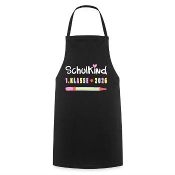 Schulkind 2026 – 1. Klasse Einschulung Shirt - Kochschürze - Schwarz - Vorne - AI Model Male 185 dark (185cm)