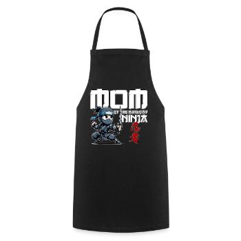 Mama des Geburtstags Ninja Geburtstag Lustig - Kochschürze - Schwarz - Vorne - AI Model Male 185 dark (185cm)