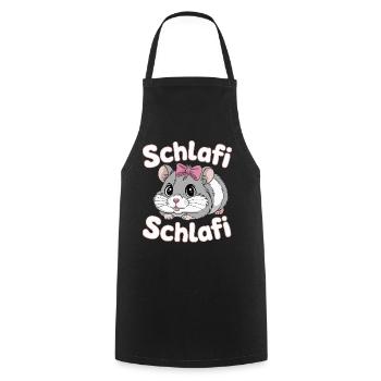 Schlafi Schlafi Hamster Design - Kochschürze - Schwarz - Vorne - AI Model Male 185 dark (185cm)