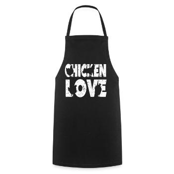 Fans de poulet - Coq - Coq - Poulet fleur - Bio - Tablier de cuisine - noir - Devant - AI Model Male 185 dark (185cm)