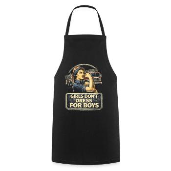 Feminism Feminist Feminist - Cooking Apron - black - Front - AI Model Male 185 dark (185cm)