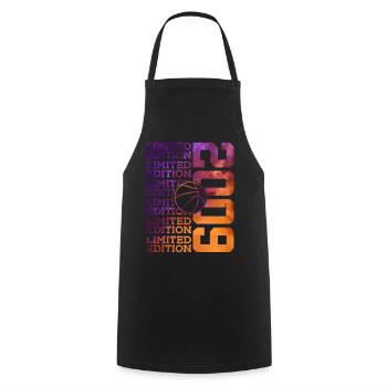 LIMITED EDITION 2009 BASKETBALL 17TH BIRTHDAY - Cooking Apron - black - Front - AI Model Male 185 dark (185cm)
