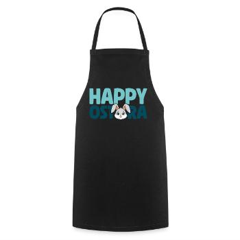 Happy Ostara Rabbit Bunny Easter Ostara - Cooking Apron - black - Front - AI Model Male 185 dark (185cm)