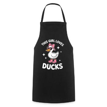 Dits de canard Canard Cadeau Drôle de Canard - Tablier de cuisine - noir - Devant - AI Model Male 185 dark (185cm)