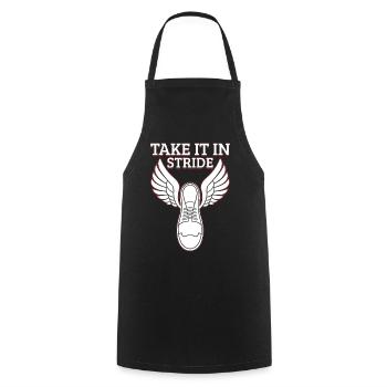 Marathonien : prenez la course avec calme - Tablier de cuisine - noir - Devant - AI Model Male 185 dark (185cm)