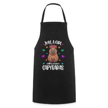 Girl capybara lover sweet capybara - Cooking Apron - black - Front - AI Model Male 185 dark (185cm)
