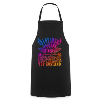 60th Birthday Man Woman 60 Years Decoration 1966 Gift - Cooking Apron - black - Front - AI Model Male 185 dark (185cm)