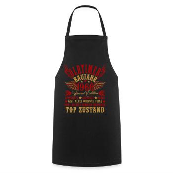 60th Birthday 60 Years Decoration 1965 Gift Funny - Cooking Apron - black - Front - AI Model Male 185 dark (185cm)
