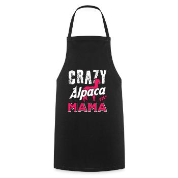 Crazy Alpaca Mama Funny Alpaca Lover Design - Cooking Apron - black - Front - AI Model Male 185 dark (185cm)