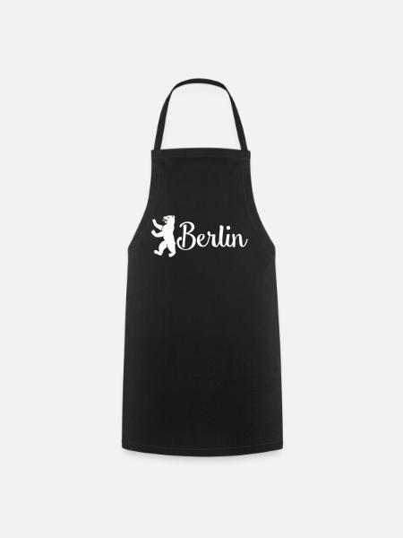 Berlin Bär Logo Schriftzug - Kochschürze - Schwarz